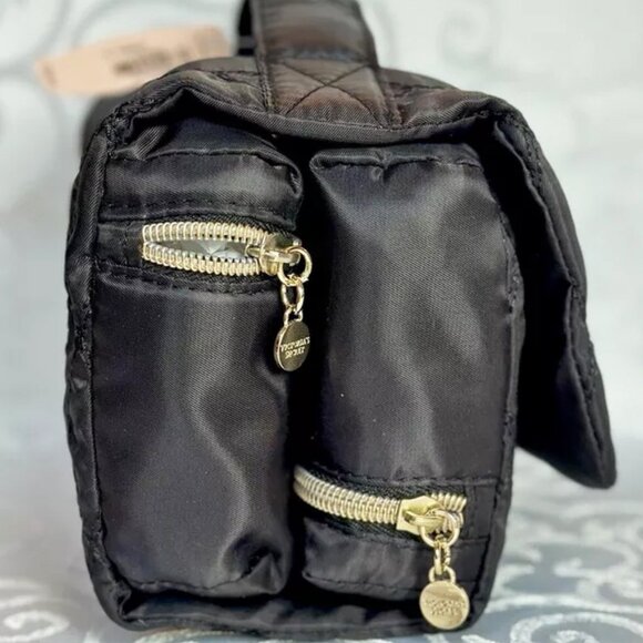 NWT Victoria's Secret Black Quilted Cosmetics Makeup Travel Bag rm 4 everything! - Picture 2 of 7
